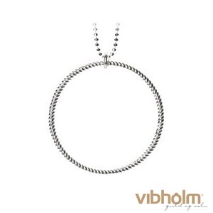 Pernille Corydon Big Twisted halskæde i sølv med stor snoet cirkel vedhæng